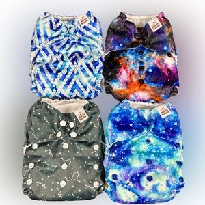 Mama Koala Reusable Cloth Diapers - Lot Of 4 - Space-Themed 🚀👾